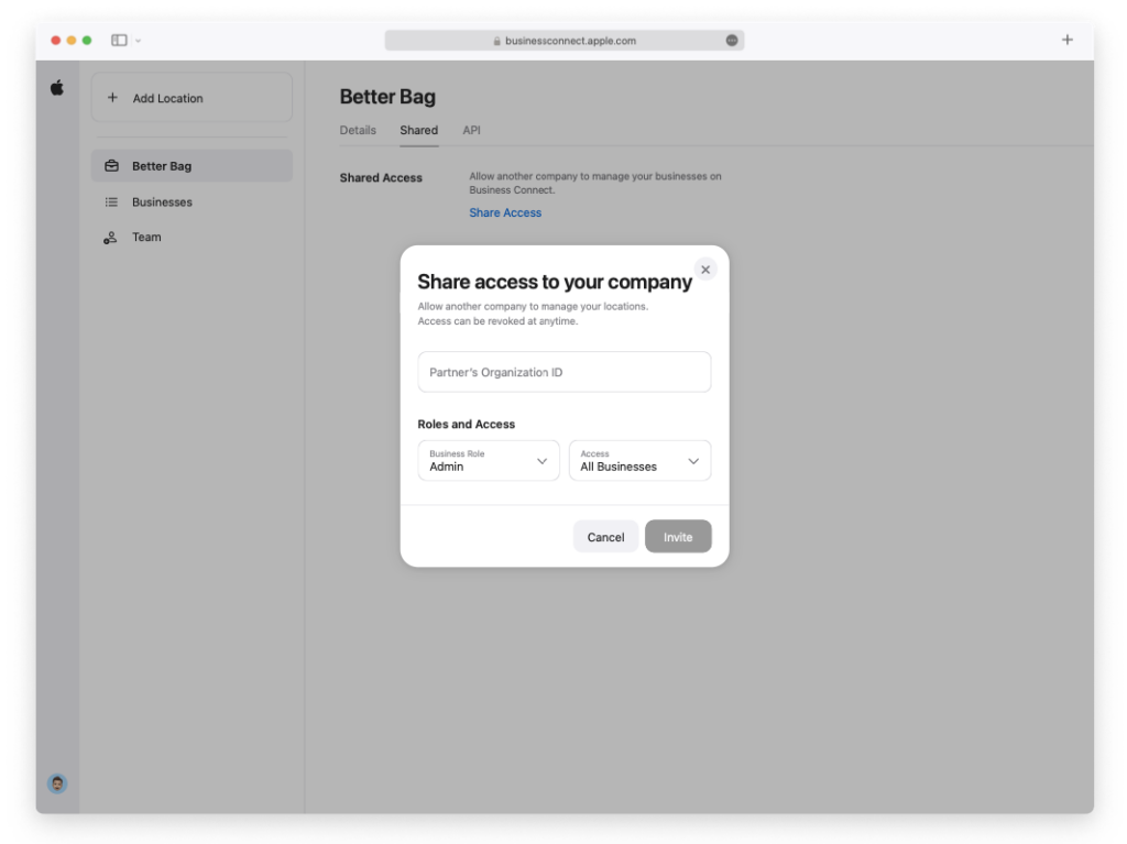 Sharing Business On Apple Business Connect
