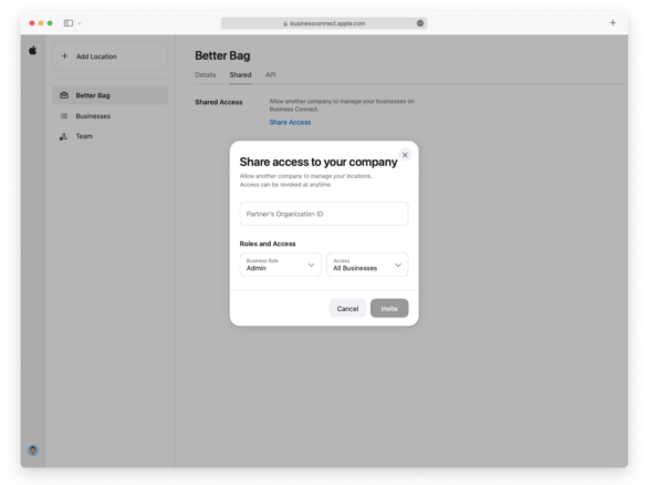 The Complete Guide To Registering - Apple Business Connect Give An Agency Access 585x438 